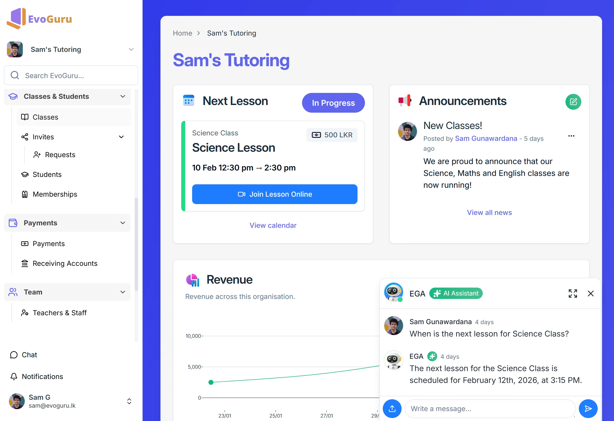 Dashboard preview